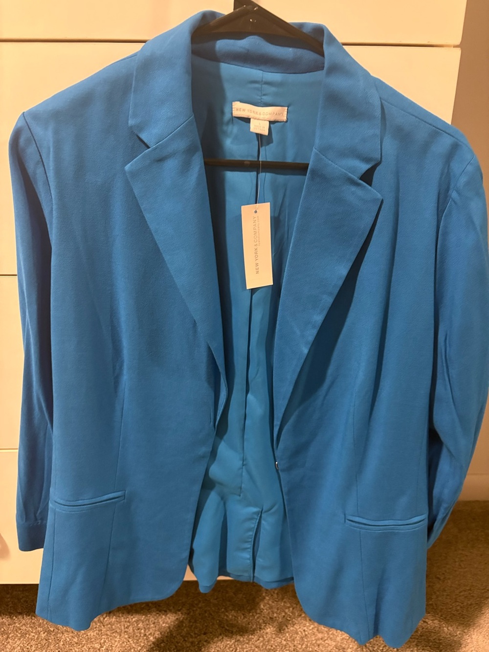 New York & Co 3/4 Sleeve Blue Blazer